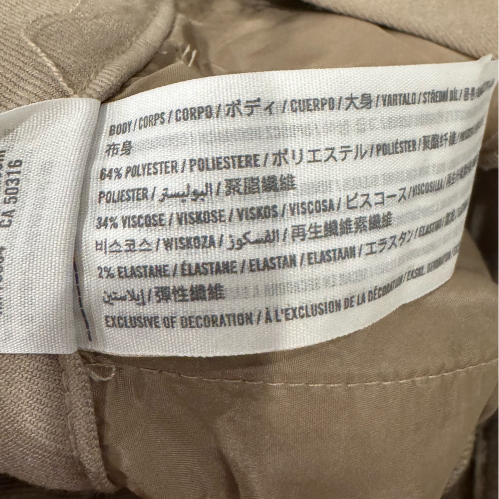 ABERCROMBIE & FITCH Sloane Wide-Leg Trouser Pants Tan Beige EUC Size Small Long - Picture 11 of 11